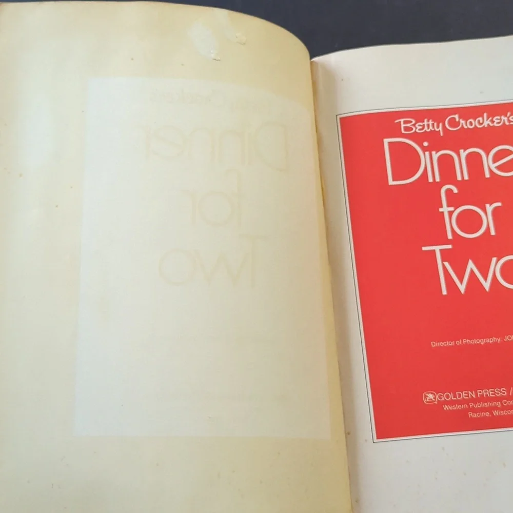 2 Cookbooks All American Cooking 1997 Betty Crocker’s Dinner for Two 1983